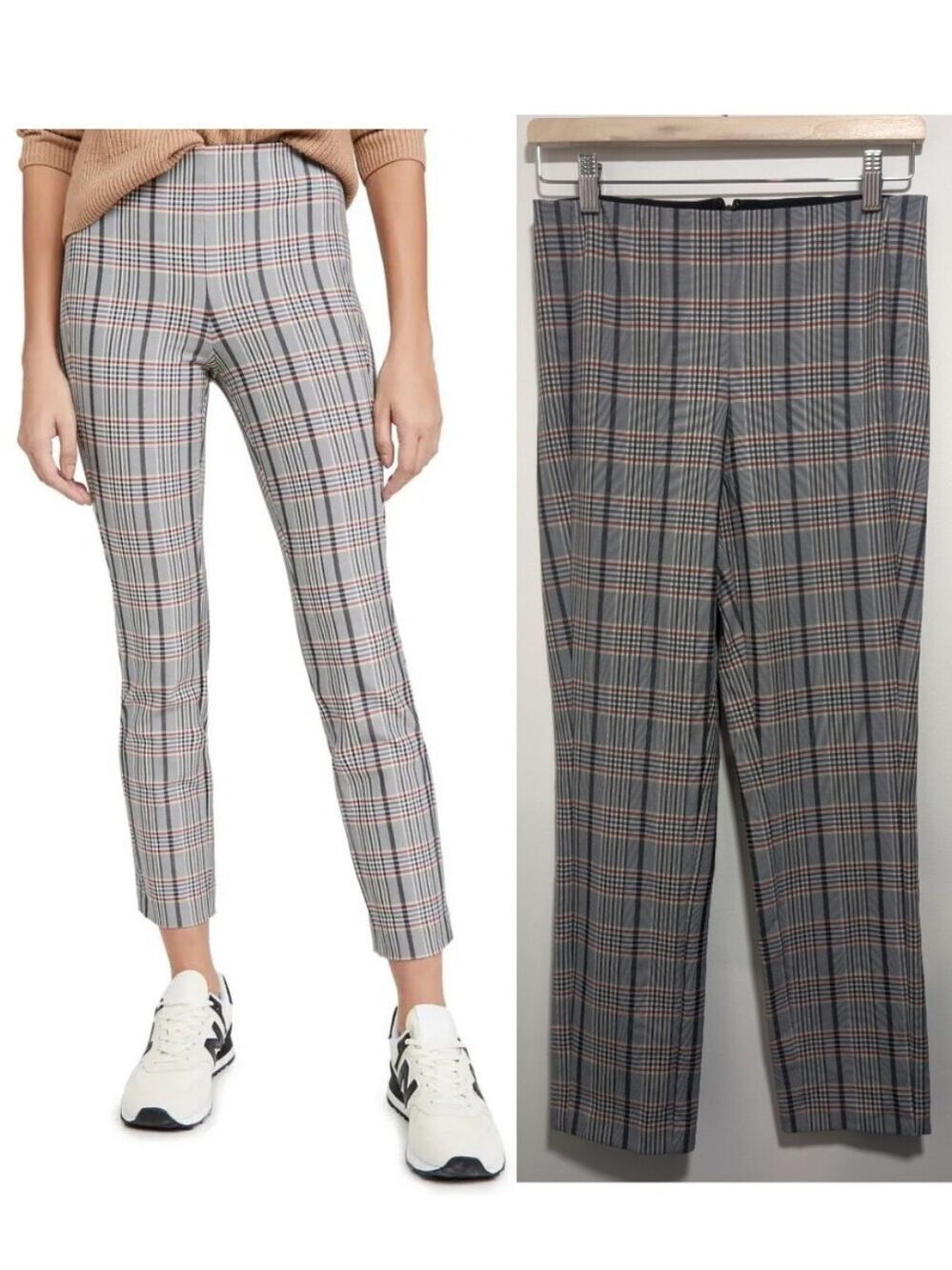 Rag & Bone | Simone High-Rise Glen Plaid Ankle Pants In Grey/Multicolor